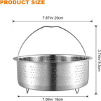 Vegetable Steamer Basket, Veggie Steaming Basket for Cooking, Stainless Steel Steamer Insert for Pot, 7.9 inch