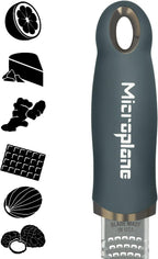 Microplane Premium Zester Grater in After Dark Gray | Lemon Zester tool, Hard Cheese & Vegetable Grater | For Citrus, Parmesan Cheese, Garlic, Ginger, Nutmeg | Fine Stainless Steel Blade, Made in USA