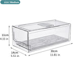 Diskary Fridge Organizer, Stackable Refrigerator Organizer Bins, Reusable Food Storage Containers, Fridge Drawer Organizer in Home Kitchen, Barbecue Shop, Restaurant, BPA-Free (2 Drawers, Medium)