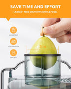 GDOR 800W Juicer Machine, 3” Wide Feed Chute, Dual-Speed Centrifugal Juicer for Fruits & Vegetables, Anti-Drip Function, BPA-Free, Easy to Clean with Brush, White
