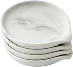 Spoon Rest,Ceramic Spoon Rest for Kitchen Counter Dishwasher Safe Marble Decor Spoon Holder for Kitchen,3.5 Inches