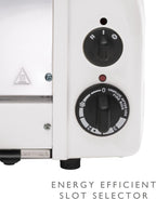Dualit Classic 2 Slice NewGen Stainless Steel Toaster, White - Hand Built in the UK, Replaceable ProHeat® Elements – Slot Selector, Defrost Bread, Mechanical Timer-For Toast, Bagels & More