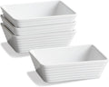 ONEMORE Small Baking Dish, Rectangle Ceramic Baking Dish for Oven, Individual Casserole Dishes for Toaster Oven, 5x7 Small Deep Lasagna Baking Dish, Oven Safe, 1-2 Person Baking Dishes Set of 4, White
