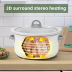 ICOOK Slow Cooker 3.5 Quart USC-351-OG,Dishwasher Safe Crock/Ceramic inner pot and Glass lid,Small Slow Cooker,Oval Shape,White