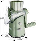 Rotary Cheese Grater Shredder - Upgraded 5 in 1 Cheese Grater with Handle and Strong Suction Base, Multi-purpose Julienne Slicer Ice Shaver Nuts Grinder for Ice, Vegetables, Fruit, Nuts