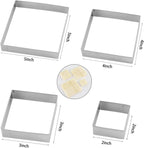 Square cookie cutters ANCKNE Stainless Steel Rectangle Biscuit Molds Square Pastry Molds Fondant Cake Cookie Cutter Set (2 "and 3" and 4 "and 5") 4pcs