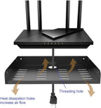 JINGCHENGMEI Metal Floating Wall Mounted Shelf Bracket for AV, TV Accessories, WiFi Router, TV Box, Cable Boxes, DVD Player, Games Consoles or Other Small Projectors (12 inches Width)