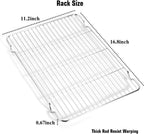 Wildone Baking Sheet & Rack Set [2 Sheets + 2 Racks], Stainless Steel Cookie Pan with Cooling Rack, Size 17.3 x 12.2 x 1 Inch, Non Toxic & Heavy Duty & Easy Clean