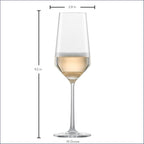 ZWIESEL GLAS Pure Champagne Glass (Set of 6), Champagne Flutes with Effervescent Point, Dishwasher-Safe Tritan Crystal Glasses, Made in Germany (10 Ounce)