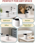 Automatic Soap Dispenser, Touchless Liquid Dish Soap Dispenser 13OZ/384ml, Ceramic White Dispenser Bathroom Kitchen, Waterproof, USB C Rechargeable, ANTIS'S HOME
