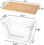 2 Set Pantry Organizers and Storage - Stackable Pantry Storage Bin Containers for Potato, Onion, Garlic, Fruit, Vegetable, Produce - Clear Front Open Kitchen Organization Baskets with Lid