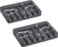2PCS Self Draining Soap Dish - Marble Look Soap Holder Tray Savers Box Container Sponge Holder for Bathroom Shower Kitchen, Black