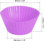 uxcell 18Pcs Silicone Cupcake Liners, Non-Stick Baking Cups, for Cooking Eggs, Baking Muffins and Make a Cake(Purple)