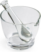 16oz Glass Mortar and Pestle Bowl, Medicine Grinder and Mixer for Pharmacy or Science Lab