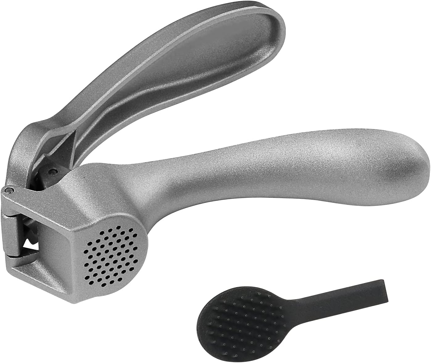 Garlic Press, Garlic Mincer Easy-squeeze Ergonomic Handle, Rust Proof, No Need To Peel, Professional Ginger Press & Garlic Crusher with Handy Cleaning Brush- Dishwasher Safe