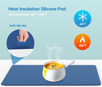 AECHY Extra Large Silicone Mat 35.3"x23.5"x0.08", Multipurpose Silicone Mat Thick Heat Resistant Mat Shipped Rolled Up Kitchen Counter Mat Waterproof Nonslip Mats for Kitchen Counter Blue