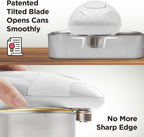 Kitchen Mama Auto Electric Can Opener: Safe, Easy with One Touch, Smooth Edge, Battery Operated, Cordless, Automatic Can Opener for Seniors with Arthritis, Hand Free Appliances, YES YOU CAN (White)