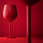 Gusto Nostro Stainless Steel Wine Glass - 18 oz - Cute, Red Unbreakable Wine Glasses for Travel, Camping and Pool - Fancy, Unique, Cool Portable Metal Wine Glass for Outdoor Events, Picnics (Set of 4)