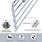 Triangular Sink Rack, Multi-Functional Rack Above The countertop, Foldable Sink Drying mat, Heat-Resistant, Non-Slip, and Rust-Proof Dish Rack (Gray)