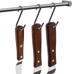 4PCS Offset Cake Icing Spatula Set 4” 6” 8” 10” Professional Stainless Steel Cake Decorating Frosting Spatulas with Wooden Handle (Angled)