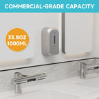 AIKE 33.8oz Automatic Wall Mount Liquid Soap Dispenser with Commercial ABS Construction, Model AK1226S(Silver)