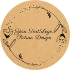 Custom Stickers Kraft Paper Labels Personalized Withe Text, Business Logo Customized Food Jars Labels Bakery Label Sticker Package Favor Canning Circle 100pcs (Style 9)