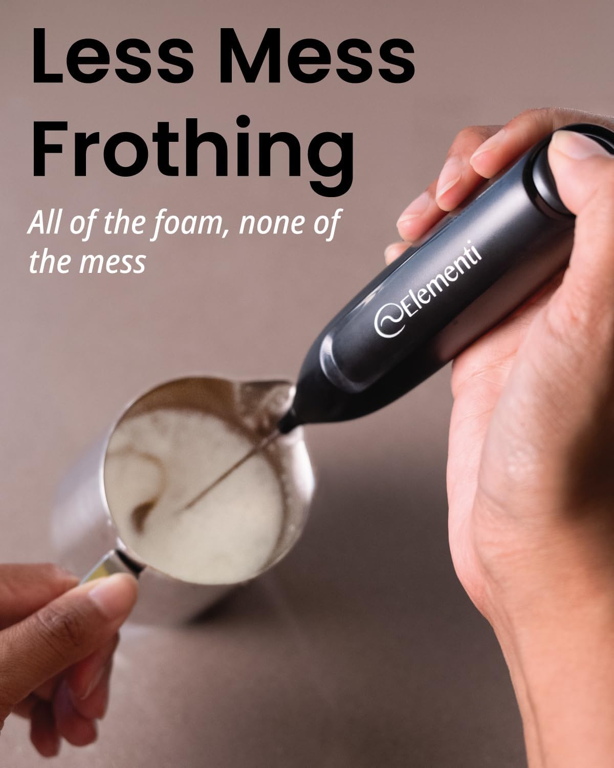 Elementi Powerful Matcha Whisk – Lightweight Matcha Frother Wand & Drink Mixer Handheld, High Speed Mini Whisk for Tea & More, Coffee Mixer Wand, Milk Frother Handheld (Emerald Green)