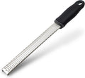 Lemon Zester, Stainless Steel Kitchen Cheese Grater, Plastic Cover Ergonomic Soft Black Handle
