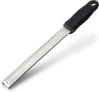 Lemon Zester, Stainless Steel Kitchen Cheese Grater, Plastic Cover Ergonomic Soft Black Handle