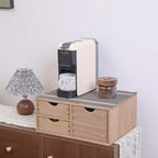 Capsules Coffee Storage Drawer for Pod K-cup Holder - Counter Organizer for Kitchen Utensil Storage - Wood Desktop Coffee Brewer Accessories Stand CF2D3C-LT
