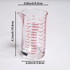 Ackers 4 Oz Glass Measuring Cup,Borosilicate Shot Glass with V-Shaped Spout-Red Line