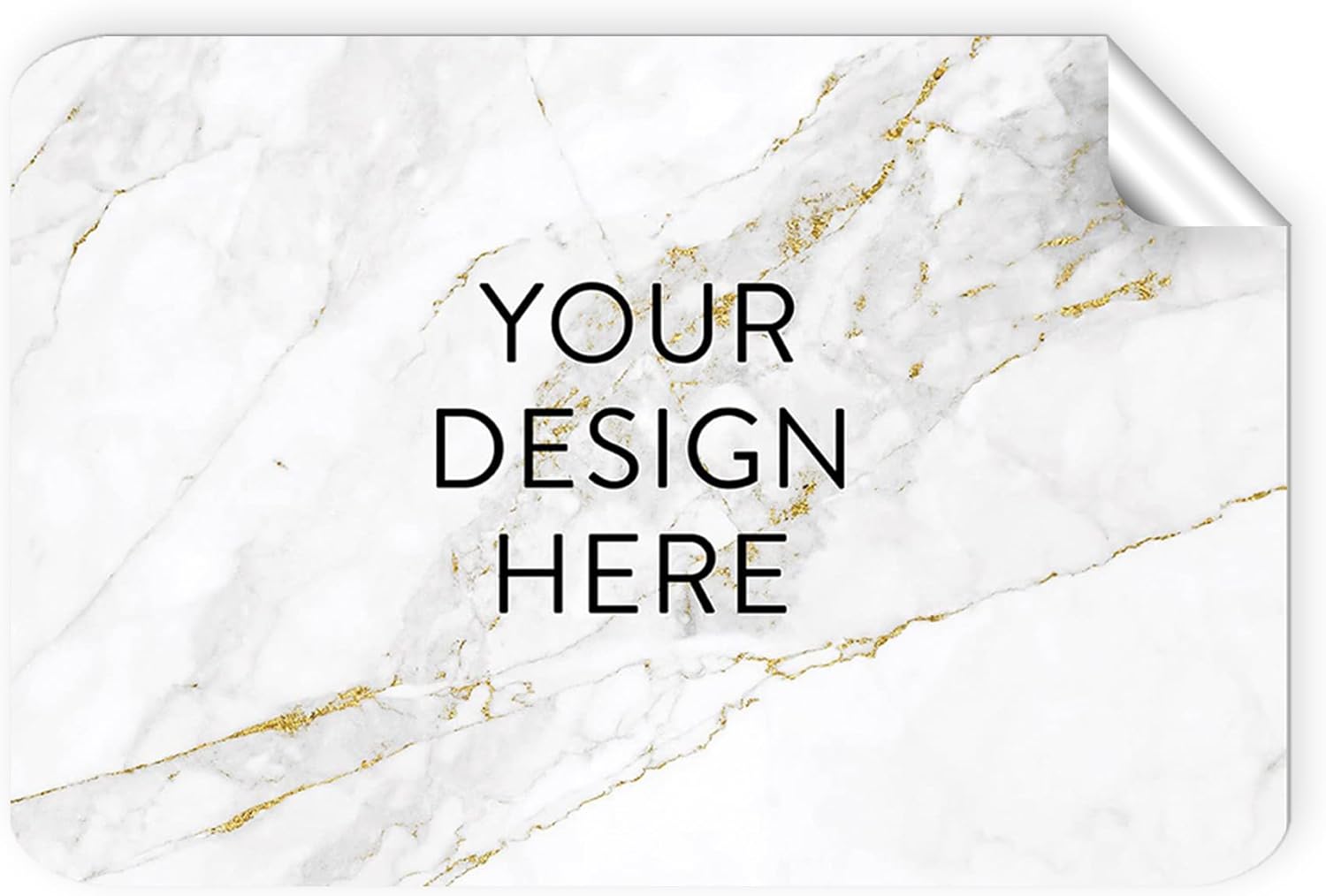 100 Custom Vinyl Stickers - Upload Your own Image, Text, Design, Logo - Personalized Logo Labels for Handmade, Packaging, Bottle, Jars, Candle, Brand Stickers (Gold Marble, 4x2)