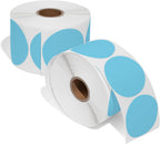 Spartan Industrial 2" Round Direct Thermal Blue Labels | Perforated Custom Circle Logo Stickers - Works with Rollo, Zebra, MUNBYN Desktop Printers - 2 Rolls, 750/Roll