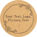Custom Stickers Kraft Paper Labels Personalized Withe Text, Business Logo Customized Food Jars Labels Bakery Label Sticker Package Favor Canning Circle 100pcs (Style 13)