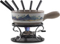 Artestia Swiss Fondue Set for Party - 2L Large Capacity Cheese Fondue Pot Melting Chocolate, Ceramic Fondue Pot, 6 Fondue Forks, Christmas, Wedding Gifts (Rockies Reverie)