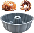 10 inch Silicone Bundt Cake Pan, Non-Stick Silicone Fluted Pans, ome Baking DIY Cake Mold for Cake, Jelly, Bread, Chocolate, Para Gelatinas (Red) (Grey, 1 Pack)