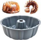 10 inch Silicone Bundt Cake Pan, Non-Stick Silicone Fluted Pans, ome Baking DIY Cake Mold for Cake, Jelly, Bread, Chocolate, Para Gelatinas (Red) (Grey, 1 Pack)
