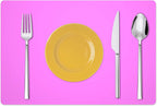 Silicone Placemats, Food-Grade Non-Slip Waterproof, Dining, Stain Resistant, Countertop Protector, Kitchen Counter Mat, Heat Resistant, Baking mat Dishwasher Safe (23.6"×15.7"-2pack, Rose)