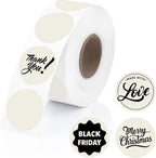 Perco Ivory 1-Inch Perforated Circle Dot Thermal Sticker Labels — 735 Stickers/Roll, Direct Thermal Printer Compatible—with Permanent Adhesive for Color Coding, Garage Sales, Crafts—Made in USA