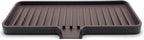 Happitasa Silicone Soap Dish Tray and Sponge Holder with Drain Chute | Bathroom and Kitchen Sink Organizer Caddy (Dark Chocolate, 9"x3.5", 5.6 Ounces)