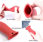 6 Pieces Silicone Heat Resistant Handle Covers Hot Pot Pan Grip Sleeves Non-Slip Pot Skillet Holder Washable Silicone Cover for Home Kitchen Cooking Accessories