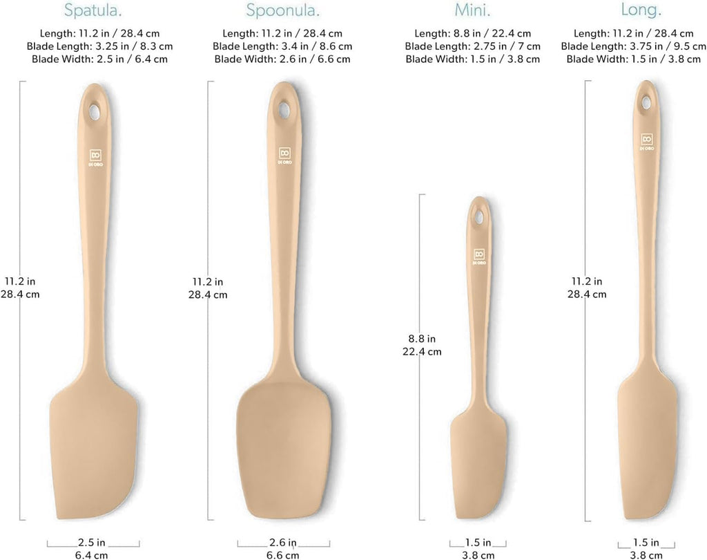 DI ORO Silicone Spatula Set - Rubber Kitchen Spatulas for Baking, Cooking, & Mixing - 600°F Heat-Resistant & BPA Free Silicone Scraper Spatulas for Nonstick Cookware - Dishwasher Safe (4pc, Clay)
