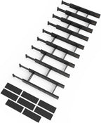 SpaceAid Bamboo Drawer Dividers with Inserts and Labels, Kitchen Adjustable Drawer Organizers, Expandable Organization for Home, Office, Dressers, 10 Dividers with 24 Inserts (17"-22" Black)