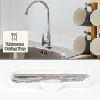 Silicone Bathroom Soap Dishes, Sponge Holder for Kitchen Sink, Shower Soap Holder with Drain, Soap Dispenser Tray, Soap Dish for Bottle, Cup, Sink or Counter Organizer - White 9" x 3.15"