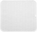 Silicone Dish Drying Mat for Multiple Usage,Easy clean,Eco-friendly,Heat-resistant Silicone Mat for Kitchen Counter or Sink,Refrigerator or Drawer Liner White XL 18 inches x 16 inches