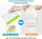 iSPECLE Reusable Sandwich Bags - 10 Pack Food Storage Bags BPA-Free with Stand-Up Bottom and Label, Easy to Get Frozen Meat, Vegetables, Fruit, Leakproof Freezer Bags Keep Food Fresh, Green