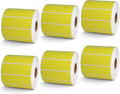 BETCKEY - 3" x 1" UPC Barcode & Address Labels Compatible with Zebra & Rollo Label Printer,Premium Adhesive & Perforated[Yellow, 6 Rolls, 8250 Labels]