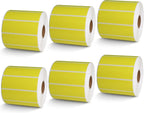 BETCKEY - 3" x 1" UPC Barcode & Address Labels Compatible with Zebra & Rollo Label Printer,Premium Adhesive & Perforated[Yellow, 6 Rolls, 8250 Labels]