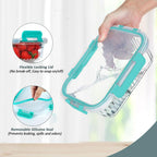 KOMUEE 10 Packs Glass Meal Prep Containers with Lids, Glass Food Storage Containers Set, Airtight Lunch Containers, Microwave, Oven, Freezer and Dishwasher Safe, Green