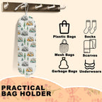 2Pcs Camping Plastic Bag Holder, Wall Mount Trash Bag Holder, Tent Rv Bonfire Large Reusable Grocery Bags Organizer Storage Dispenser for Camp Kitchen Pantry, Camping Gifts for Women Men Camper
